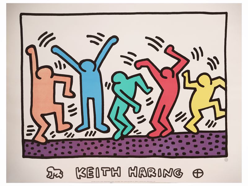 Da Keith Haring - Keith Haring, Untitled, stampa offset su foglio cm 60x80, edizione Nouvelles Im...