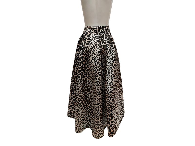 Elisabetta Franchi - Gonna da Sera Animalier in Raso