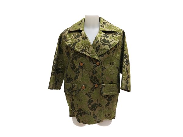 Damask wool jacket in shades of green