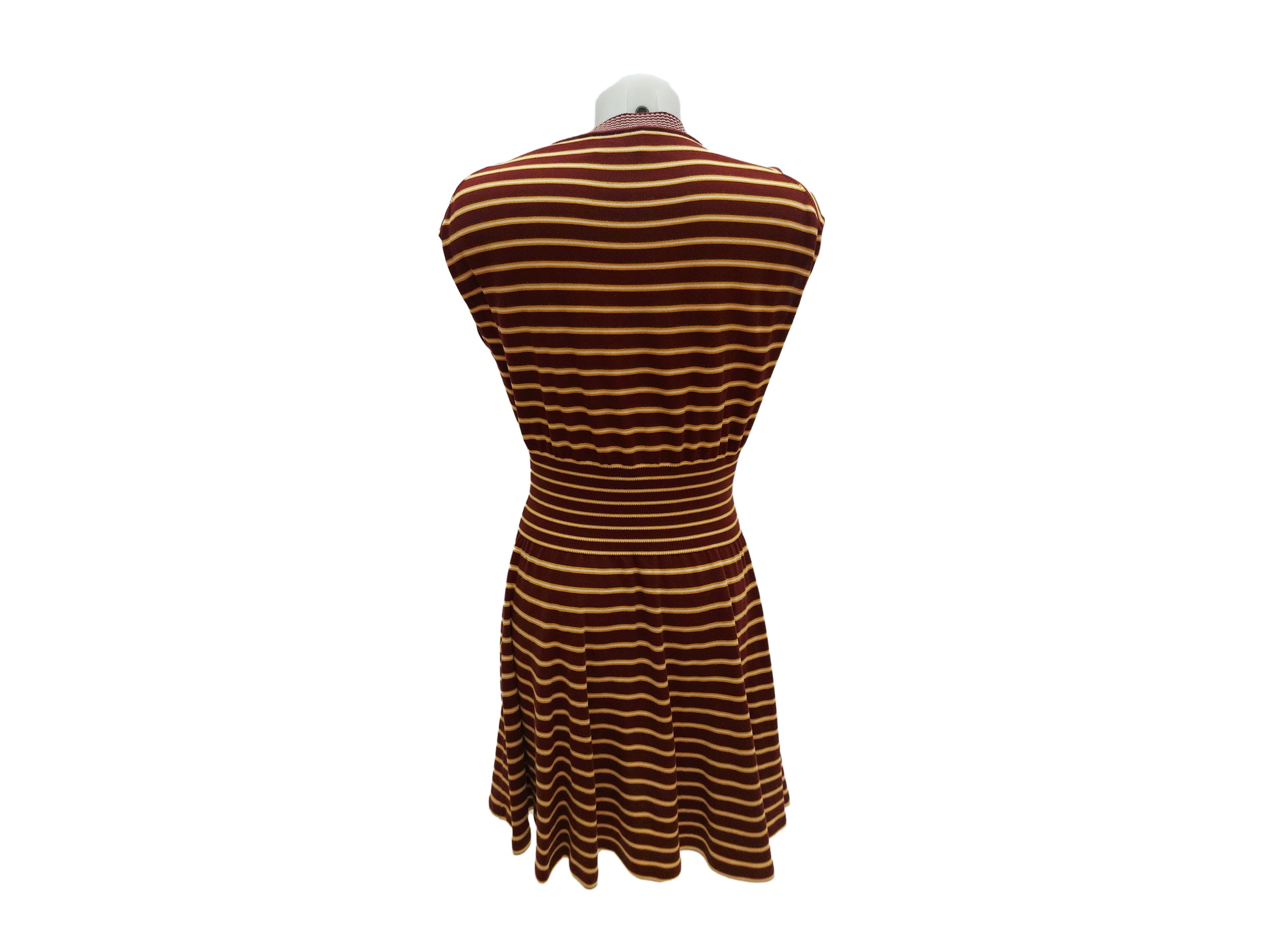 Prada - Abito in Maglia a Righe Bordeaux e Giallo