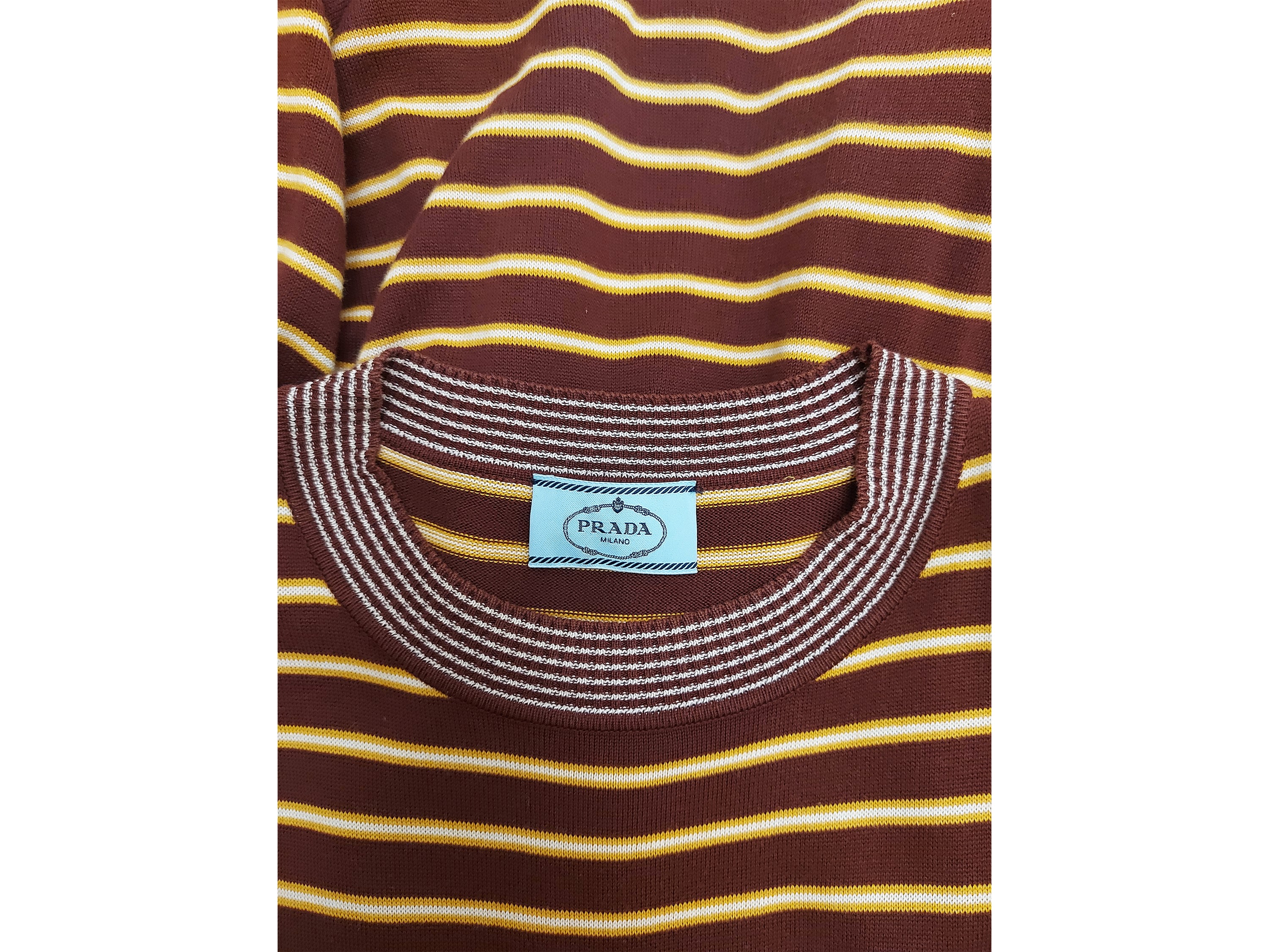 Prada - Abito in Maglia a Righe Bordeaux e Giallo