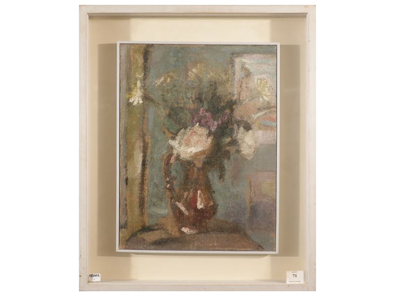 Gianni Vagnetti - Fiori nel vaso, olio su tela