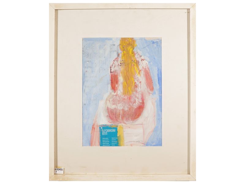 Alfonso Gatto - Ragazza di spalle (1972), tecnica mista su carta
