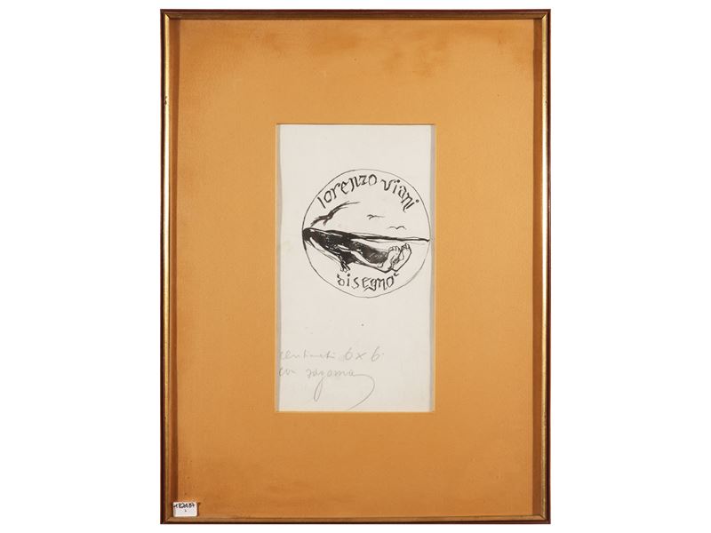 Lorenzo Viani - Studio – bozzetto preparatorio in tecnica mista su carta