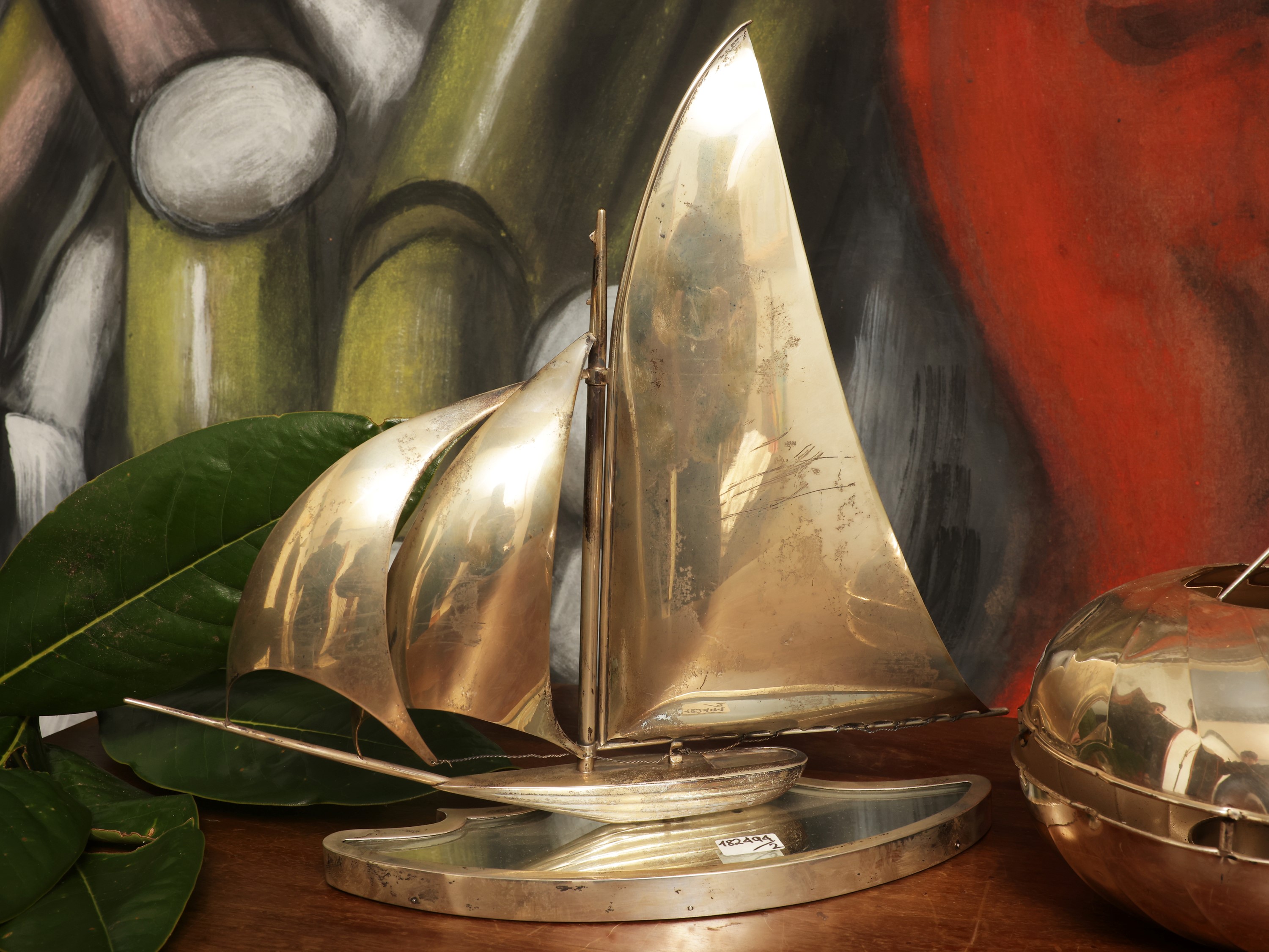 Barca a vela in argento