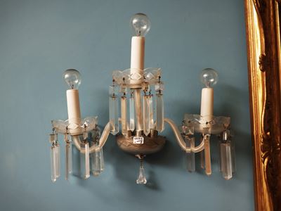 Applique in vetro soffiato di Murano, Serie di tre bracci portacandele anni Cinquanta