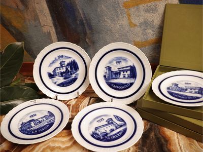 Richard Ginori, Serie di sei piatti da collezione in porcellana 'Le Ville Fiorentine'