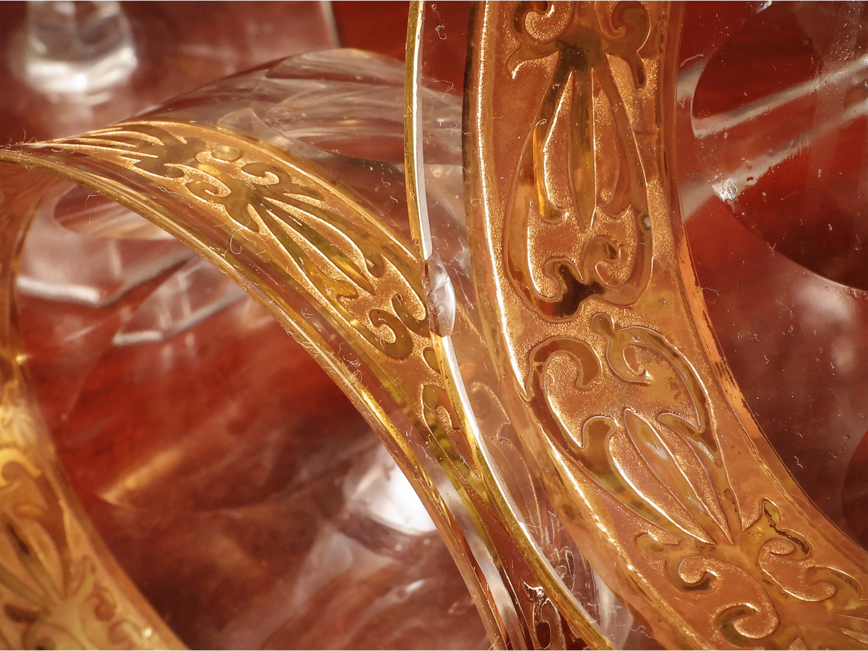 Servizio di calici in cristallo, Anni Cinquanta, composto da 12 calici da acqua, 12 calici da vin...