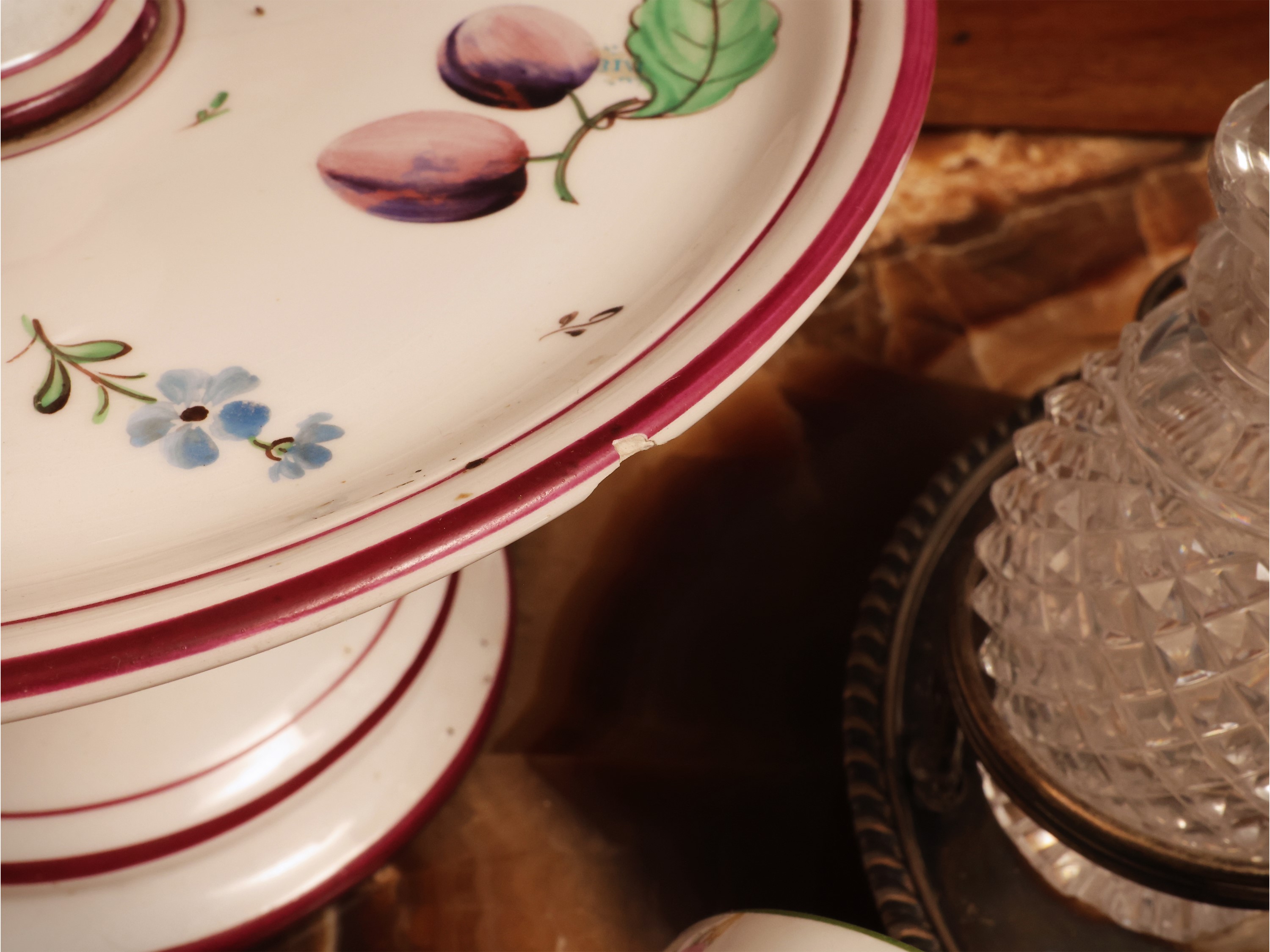 Accessori da brunch, alzata h cm 46 e vassoio in porcellana Meissen