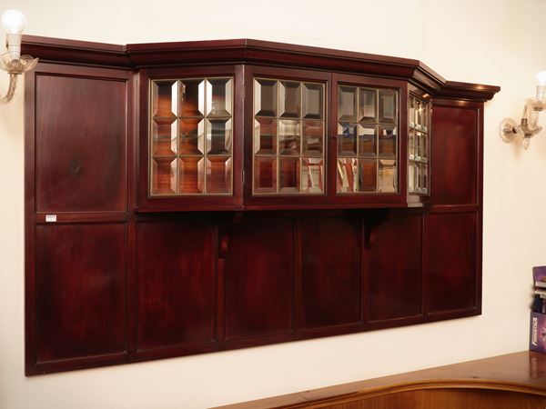 Boiserie with mahogany cabinet