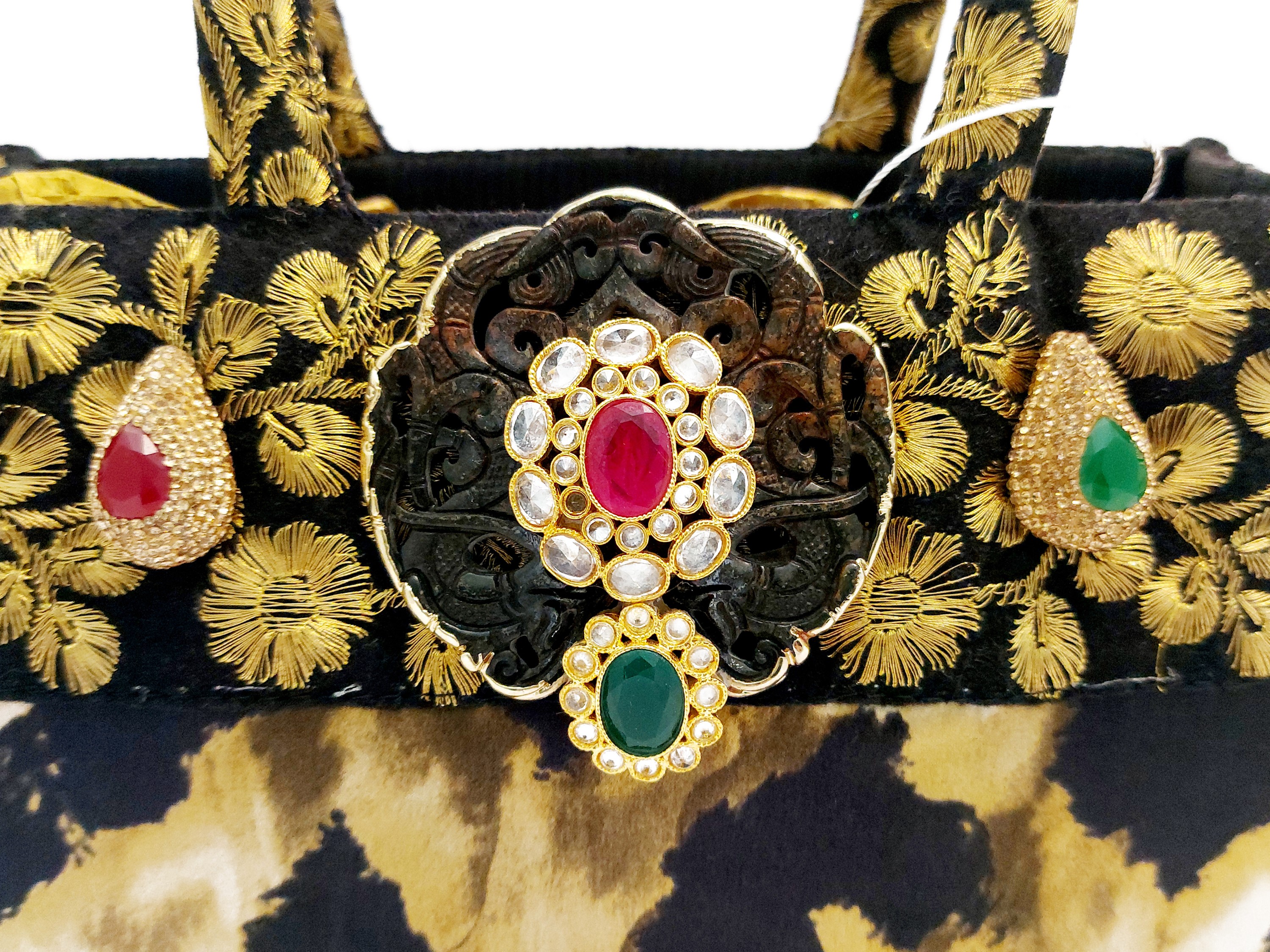 Borsa gioiello in seta animalier