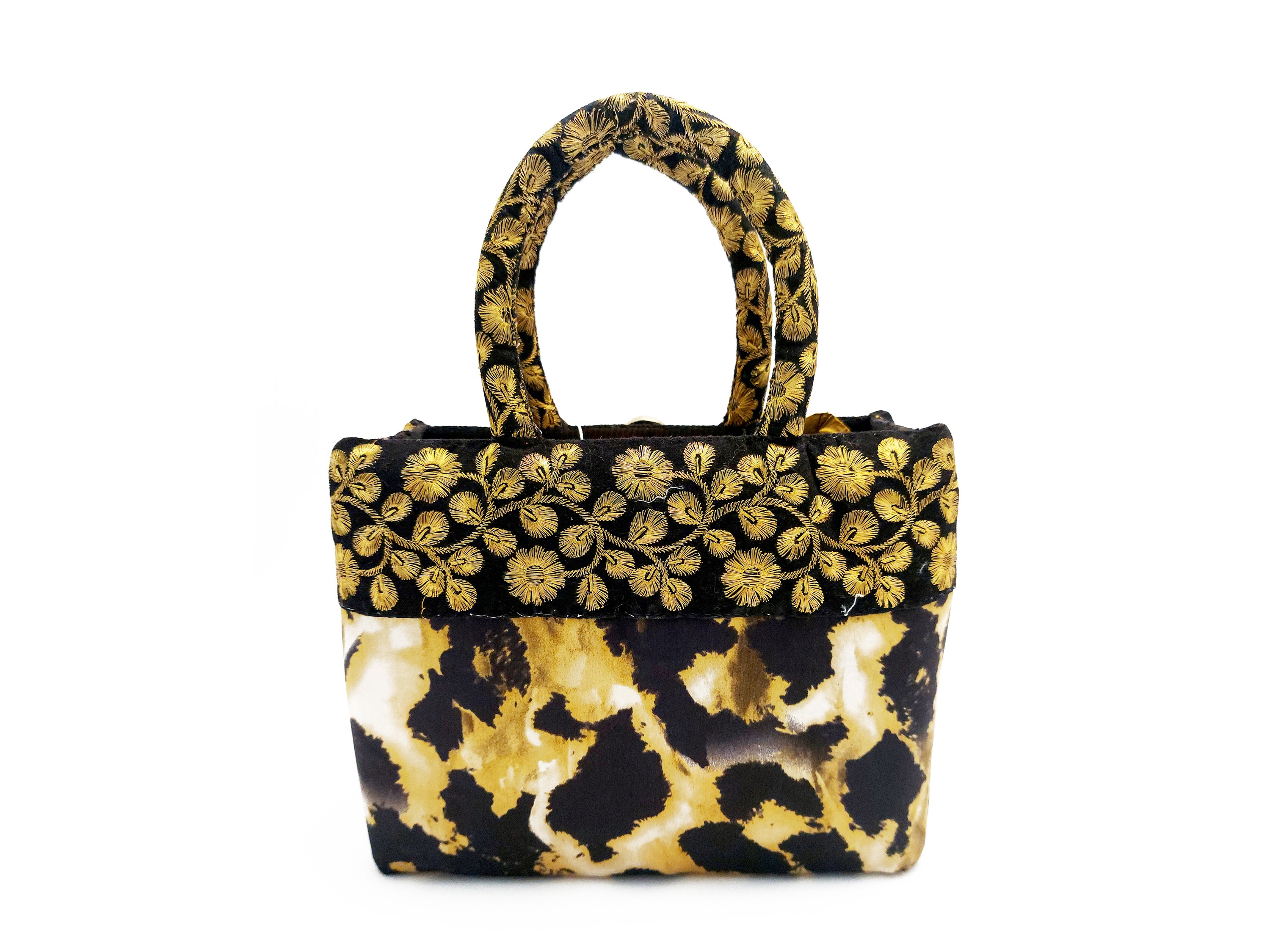 Borsa gioiello in seta animalier
