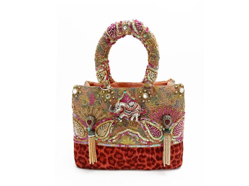 Borsa gioiello animalier nei toni del rosa