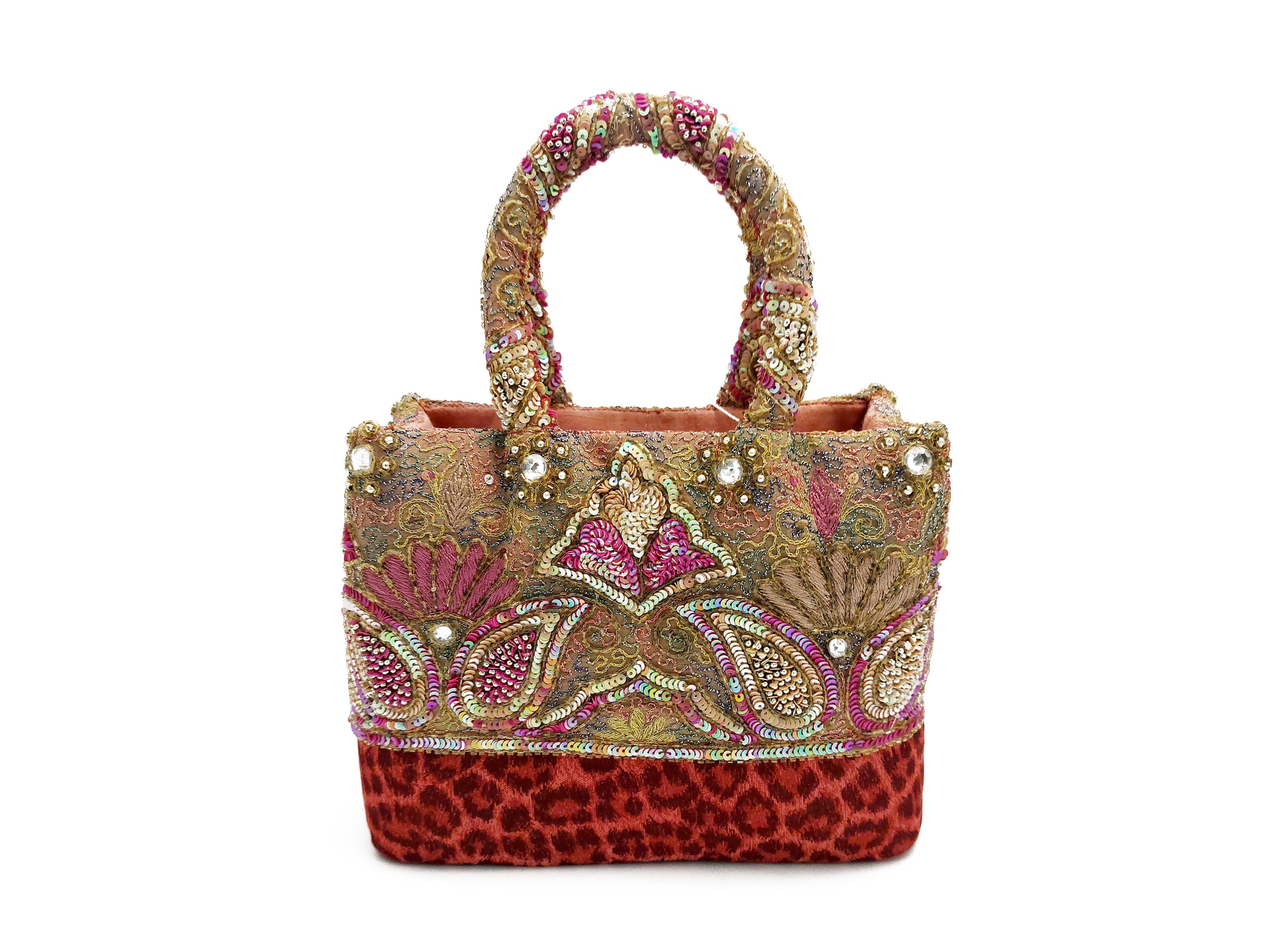 Borsa gioiello animalier nei toni del rosa