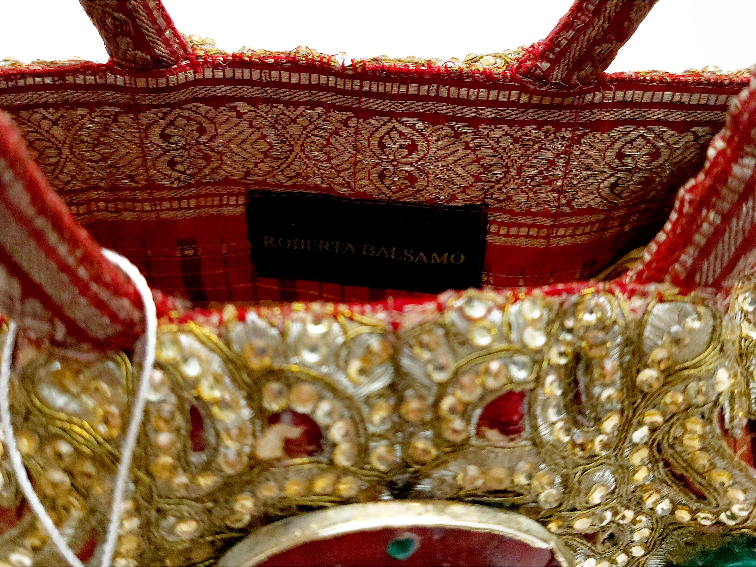 Borsa gioiello in seta orientale bordeaux