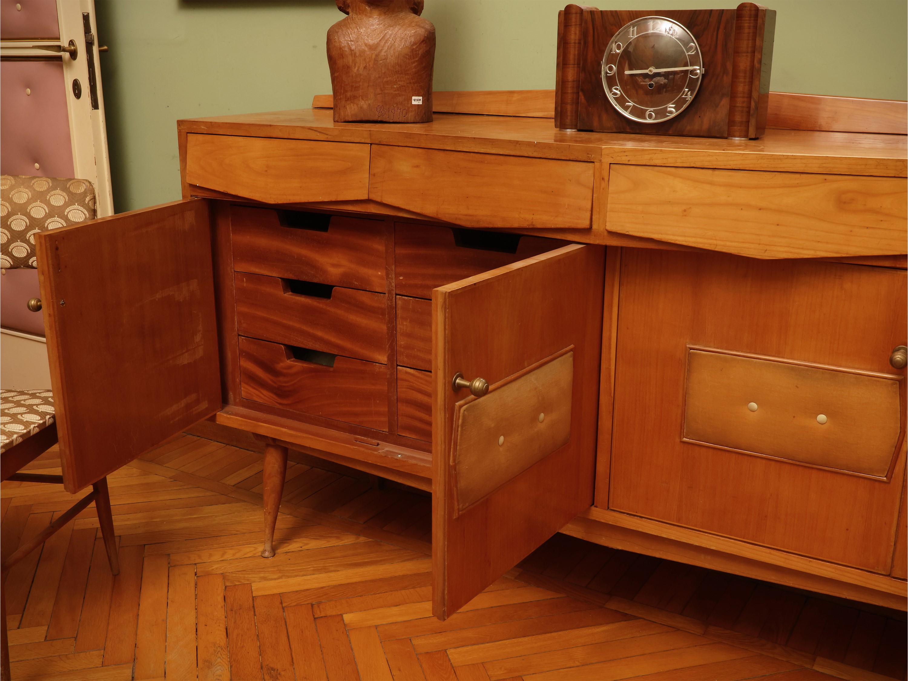 Credenza cassettiera in ciliegio, Anni Cinquanta