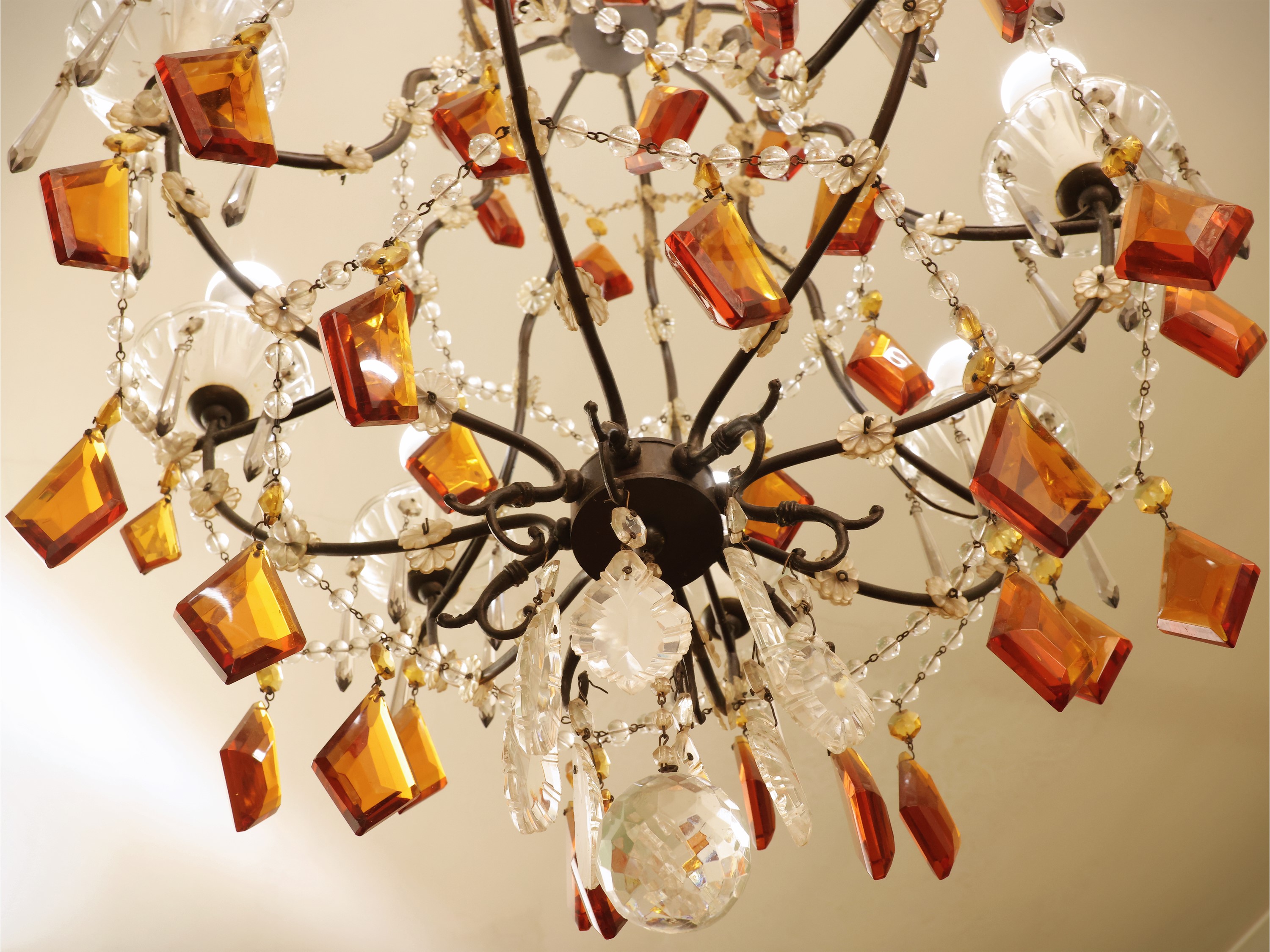 Lampadario in Metallo e Vetro