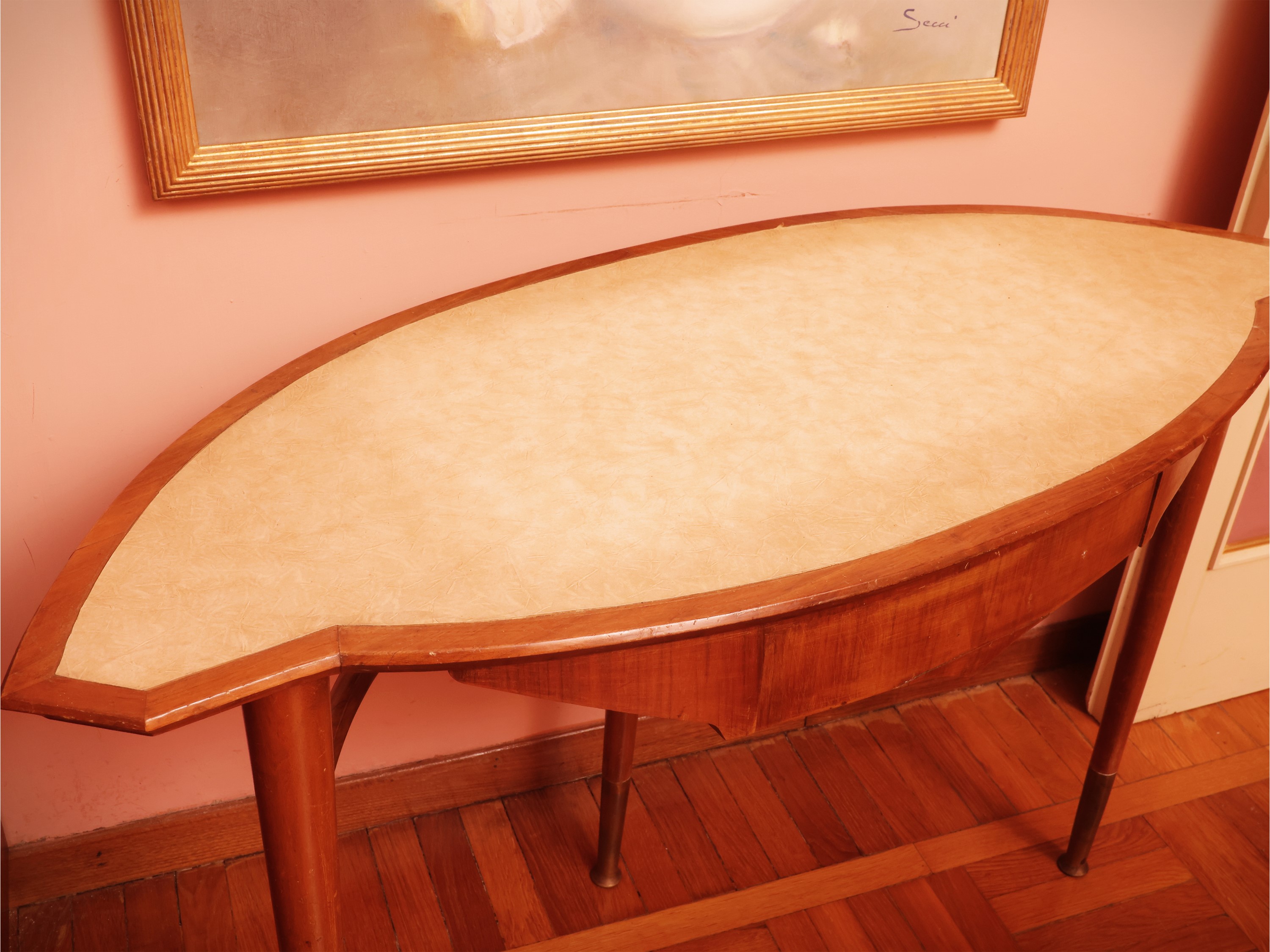 Toilette a fagiolo in satinwood, anni Cinquanta