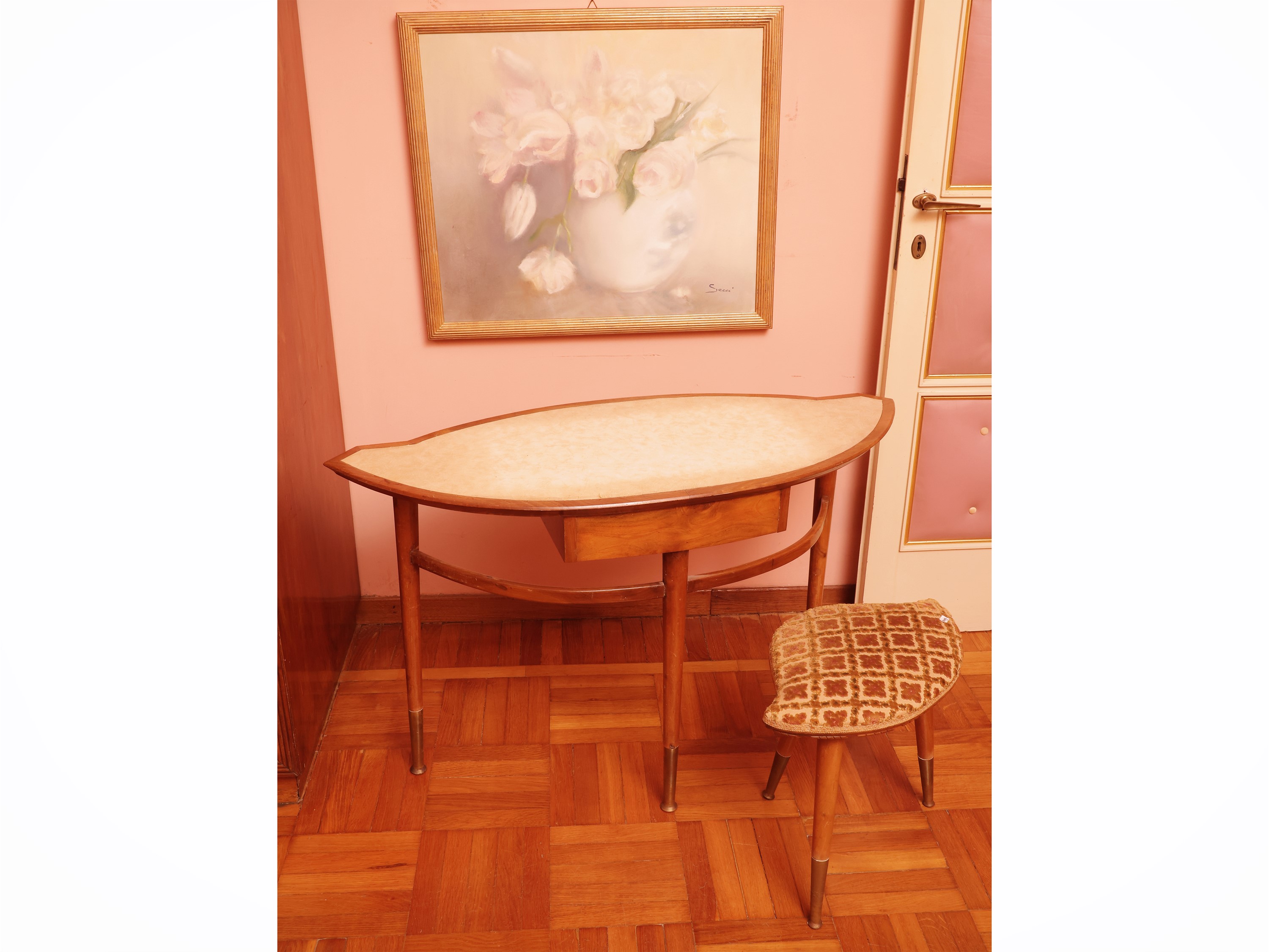 Toilette a fagiolo in satinwood, anni Cinquanta