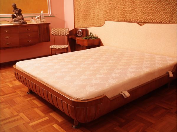 Wooden double bed frame