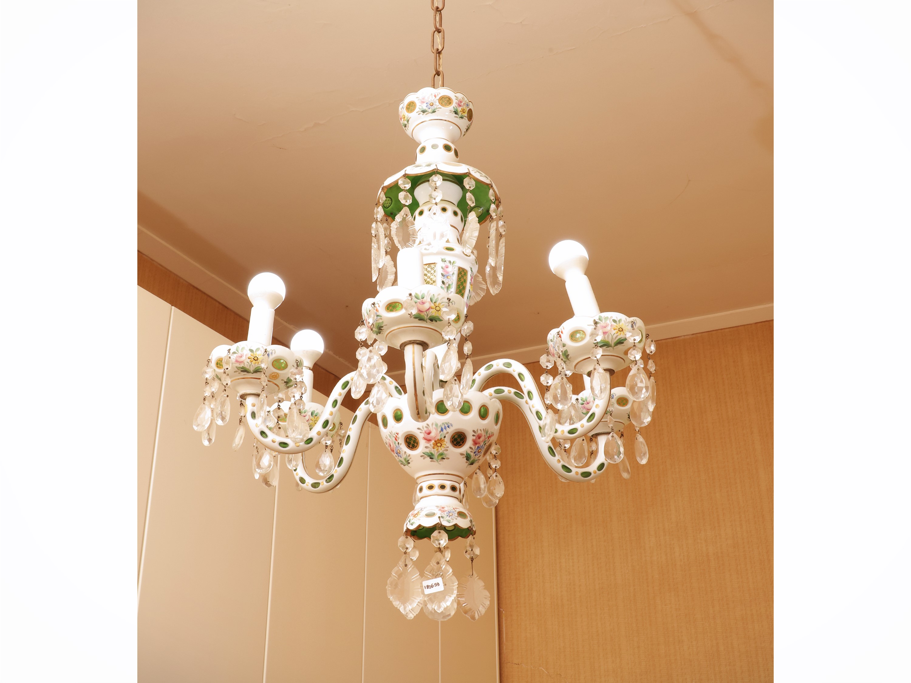 Lampadario in cristallo doppio, Boemia, XX secolo