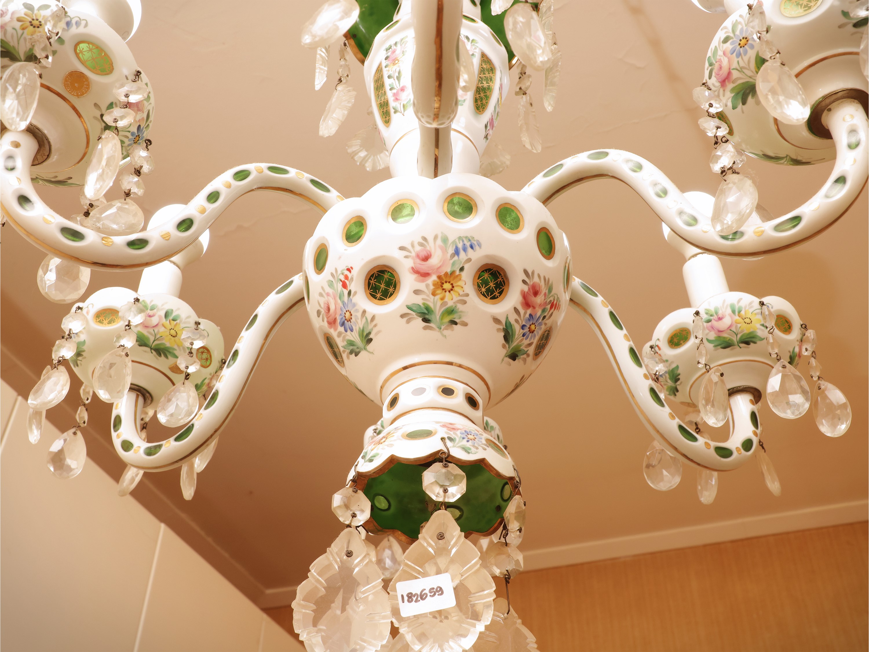 Lampadario in cristallo doppio, Boemia, XX secolo