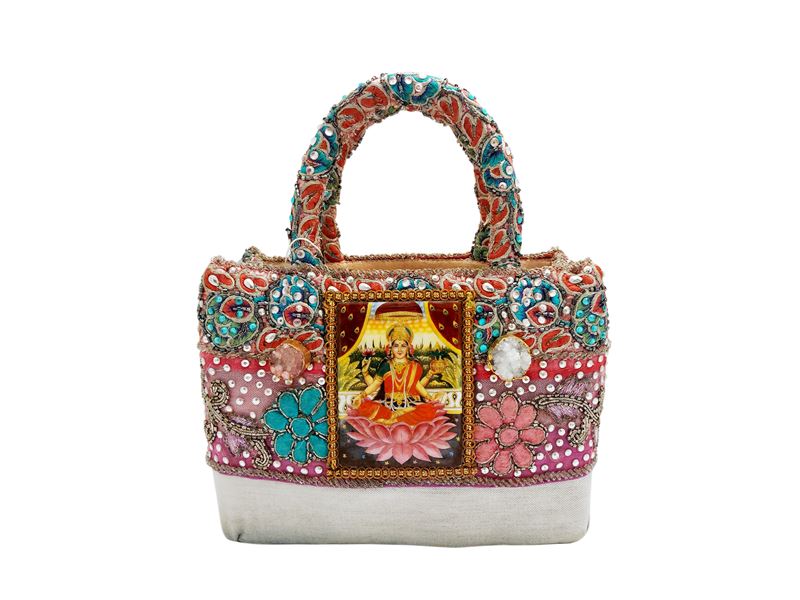 Borsa gioiello in denim delavé