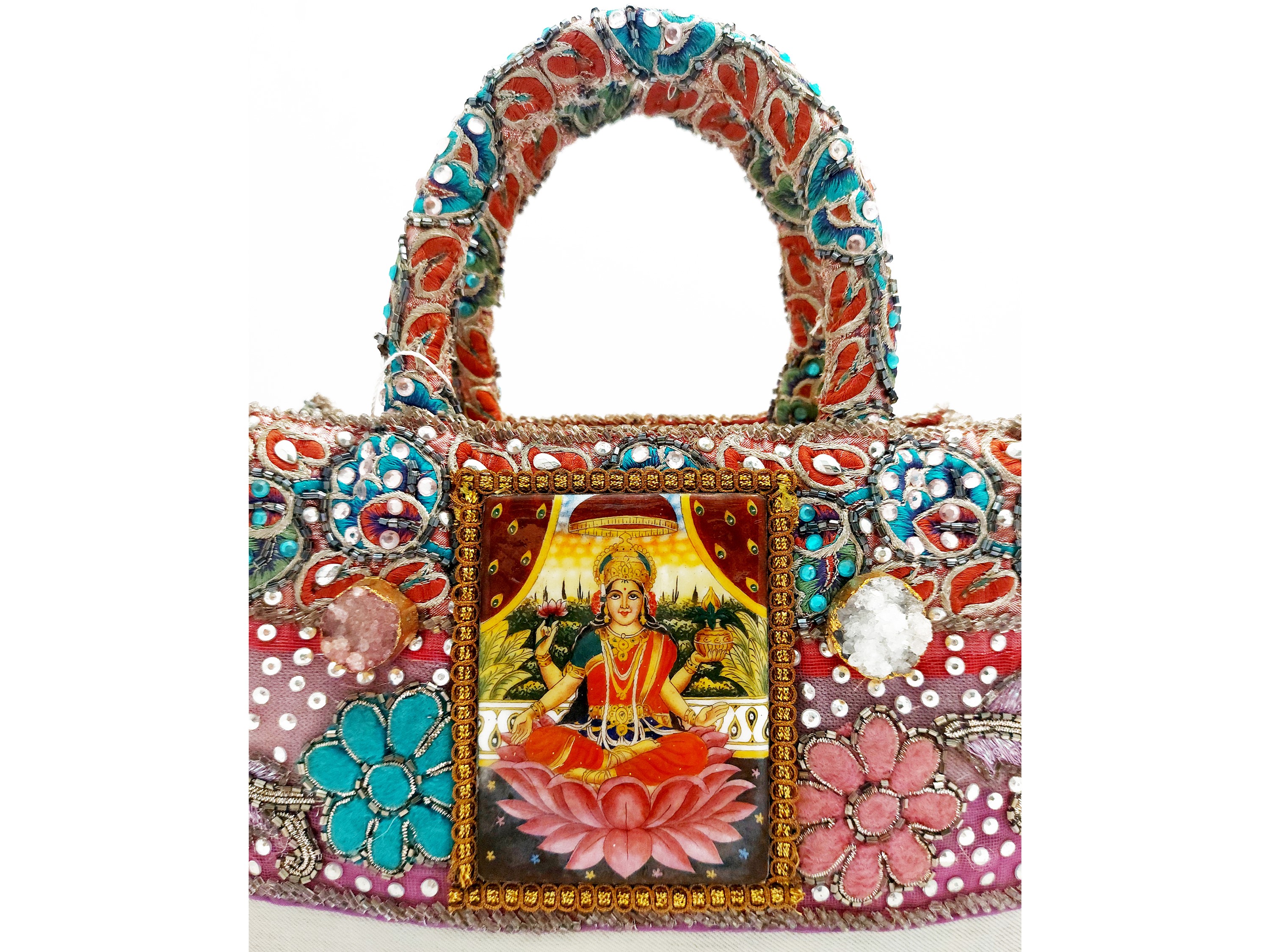 Borsa gioiello in denim delavé