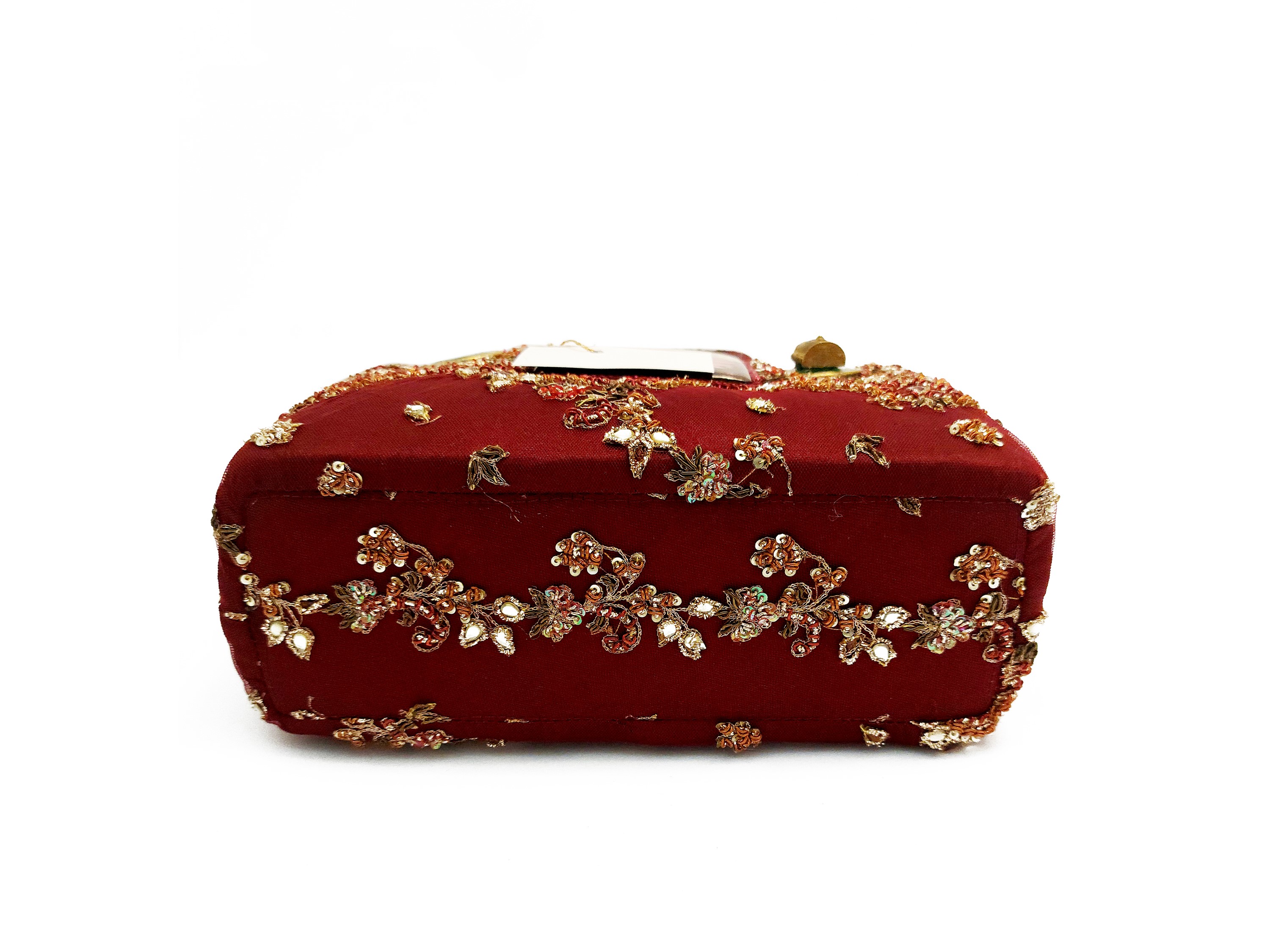 Borsa gioiello in seta bordeaux