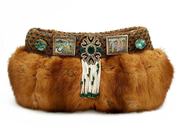 Pochette gioiello in pelliccia di visone