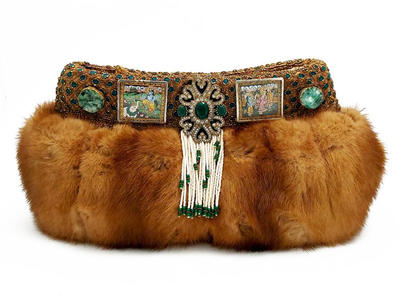 Pochette gioiello in pelliccia di visone