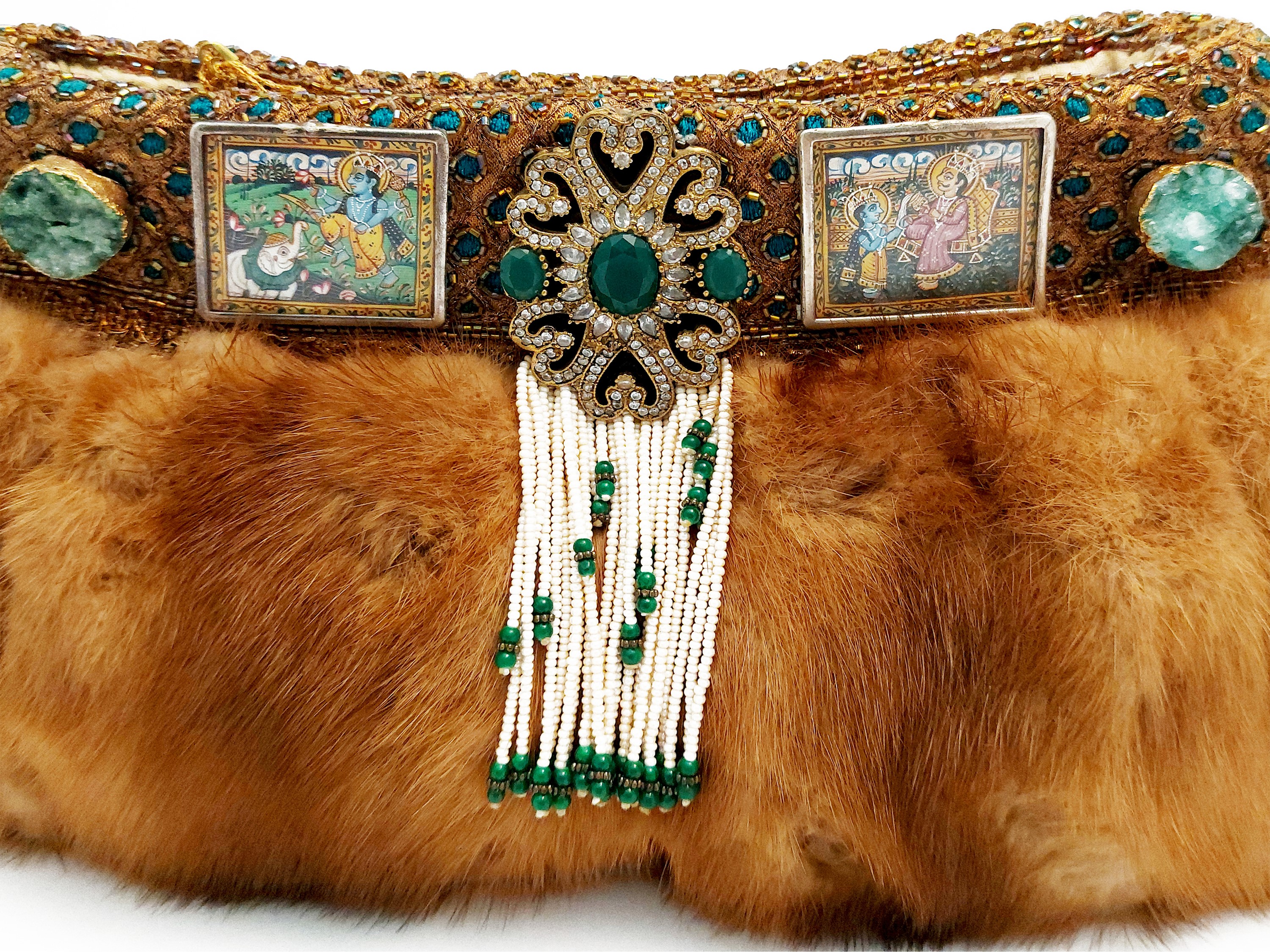 Pochette gioiello in pelliccia di visone