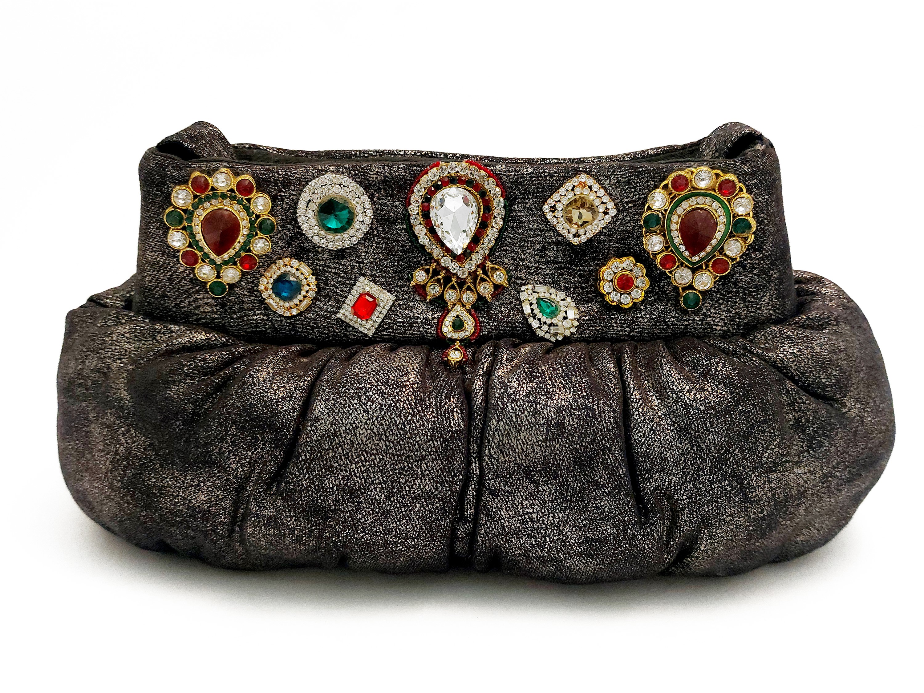 Pochette gioiello grigio metallizzato