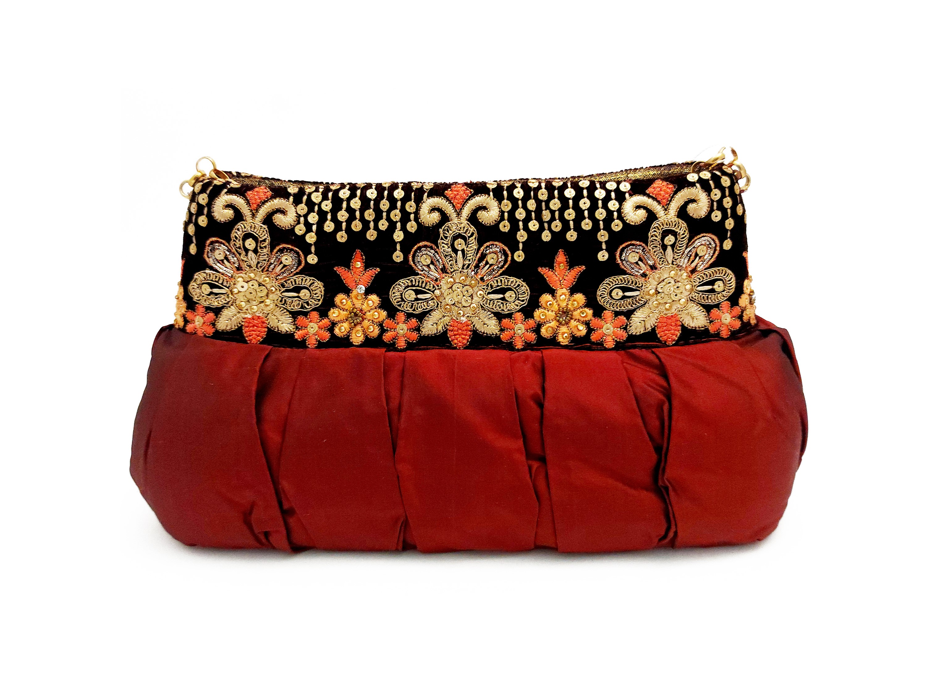 Pochette gioiello in seta bordeaux