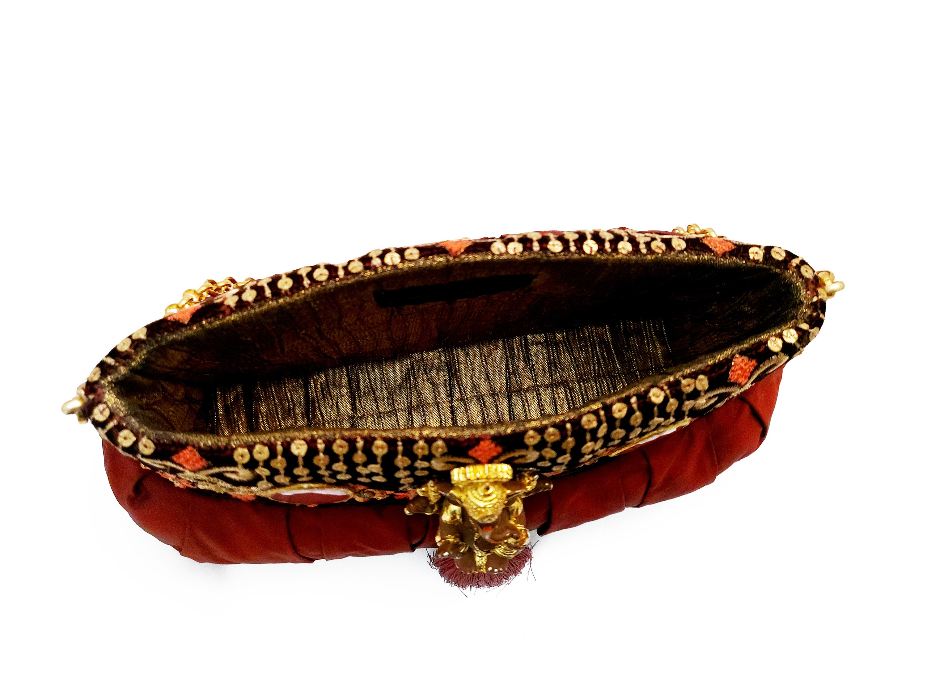 Pochette gioiello in seta bordeaux