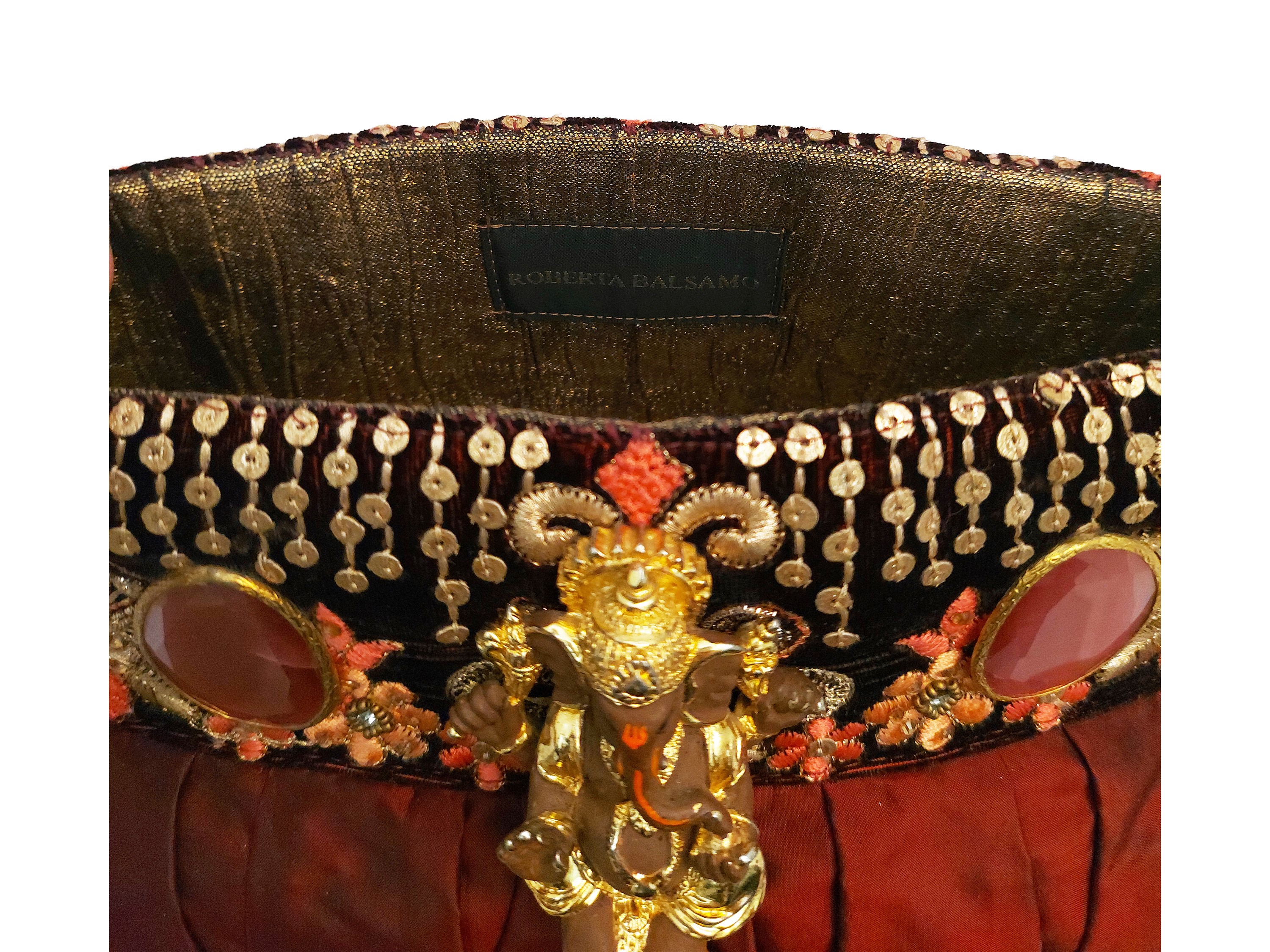 Pochette gioiello in seta bordeaux