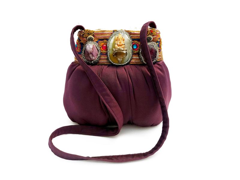 Borsa gioiello in seta viola