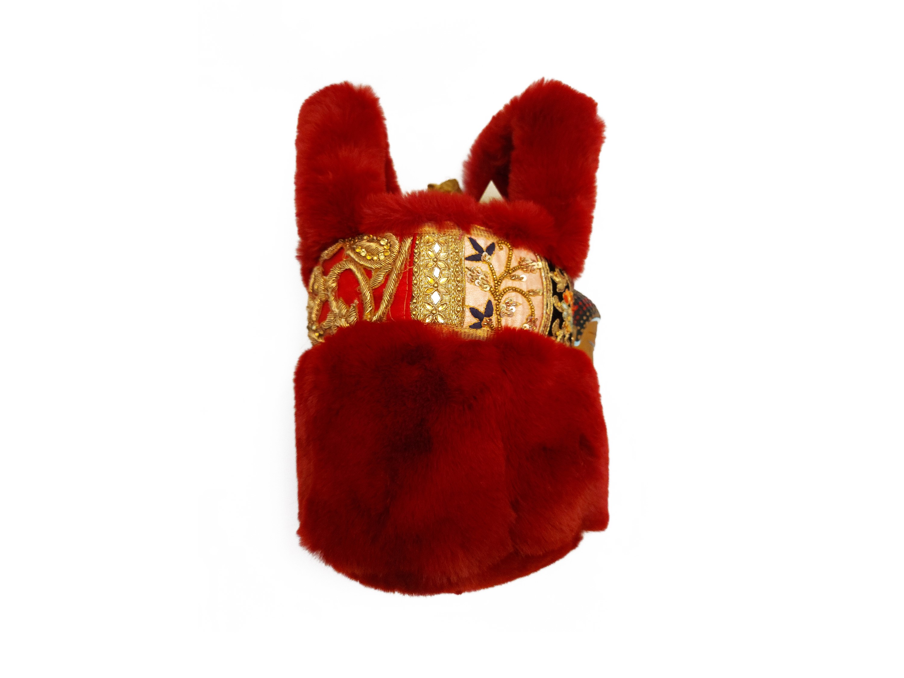 Secchiello in pelliccia ecologica bordeaux