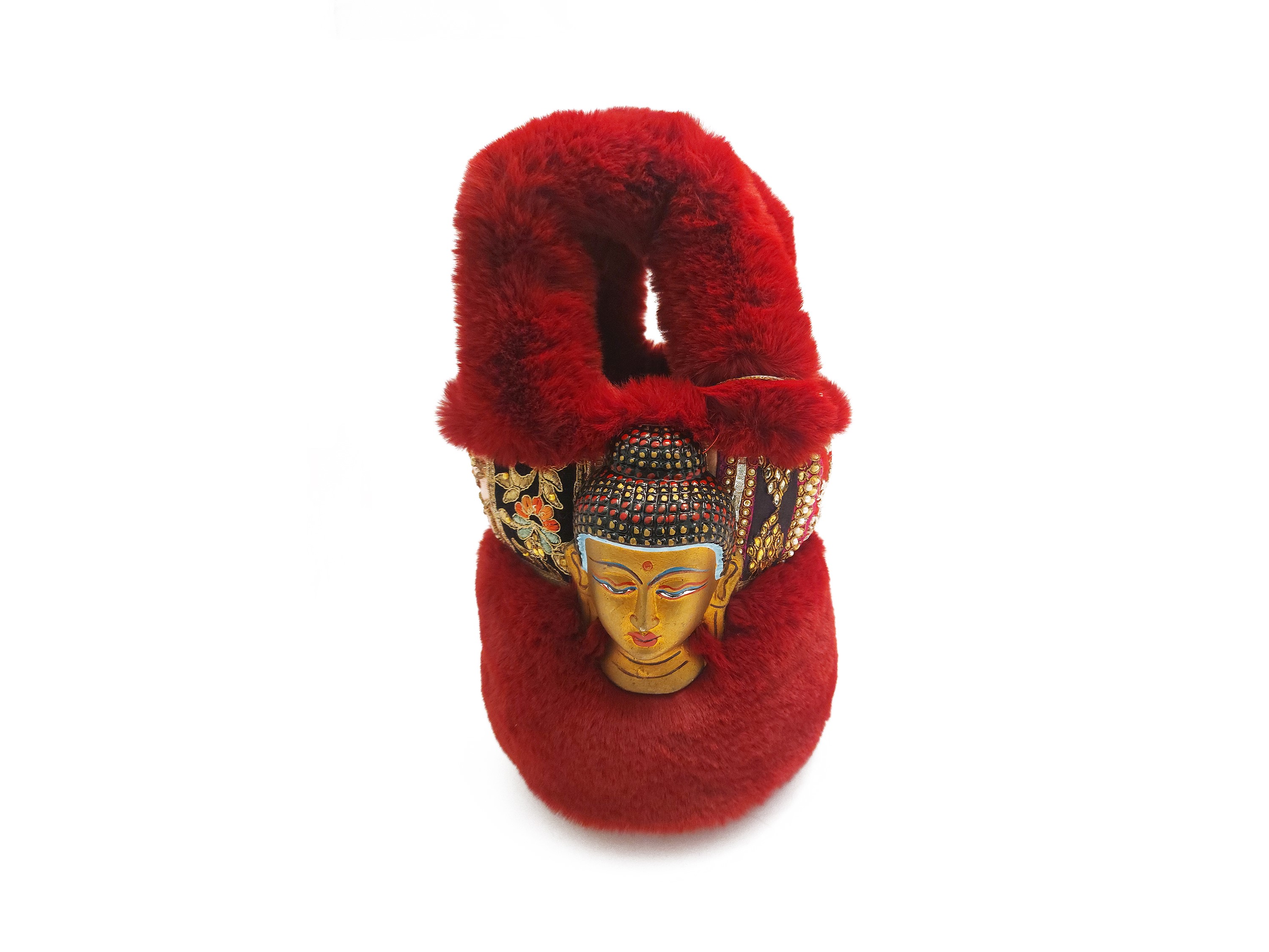 Secchiello in pelliccia ecologica bordeaux