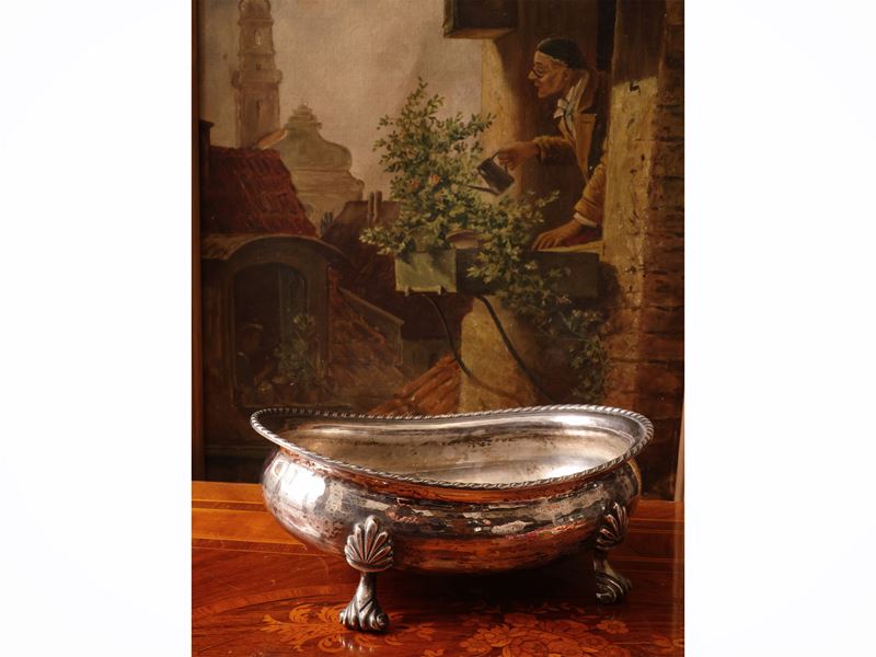 Cestino centrotavola in argento