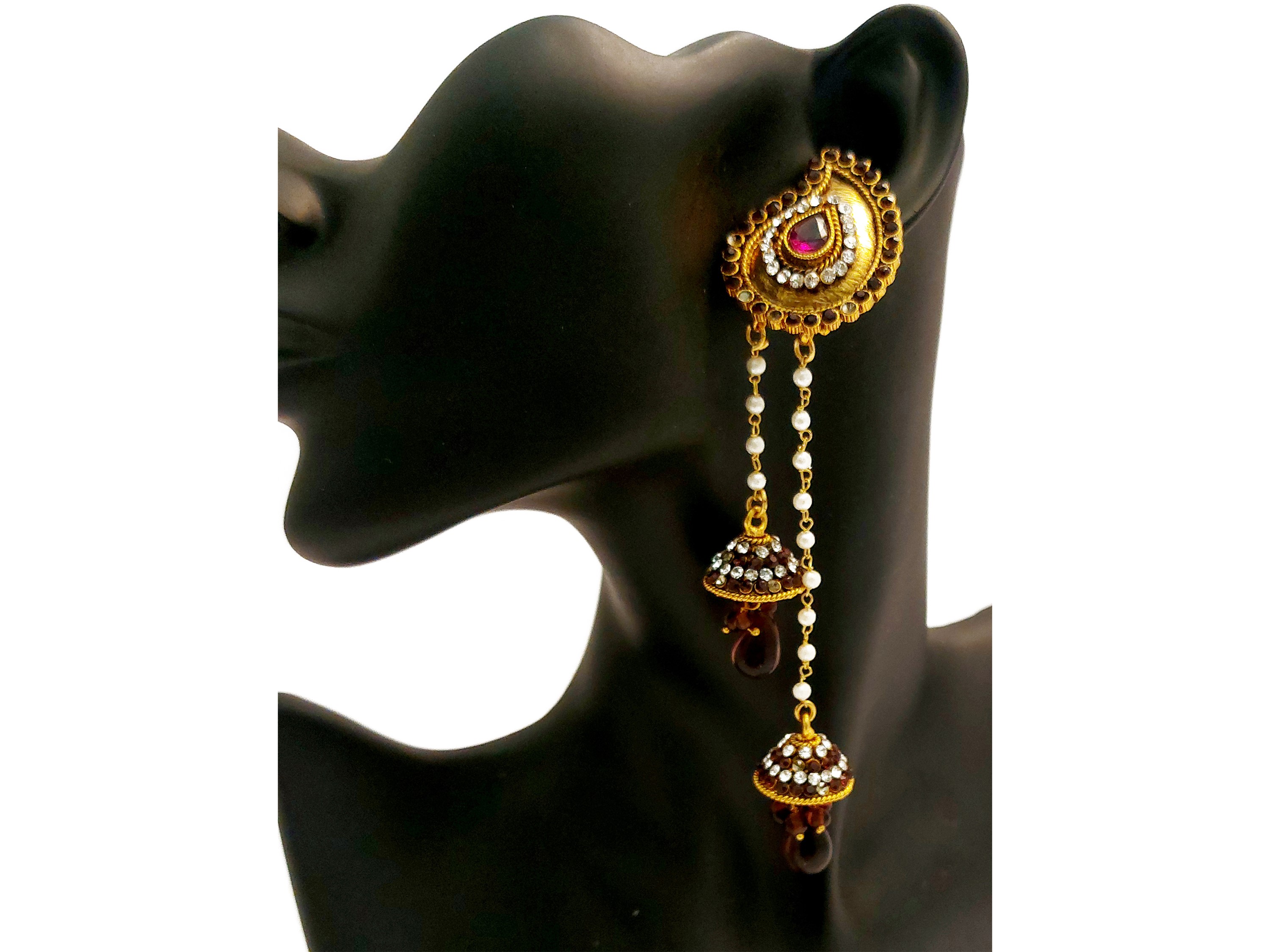 Orecchini pendenti in metallo dorato