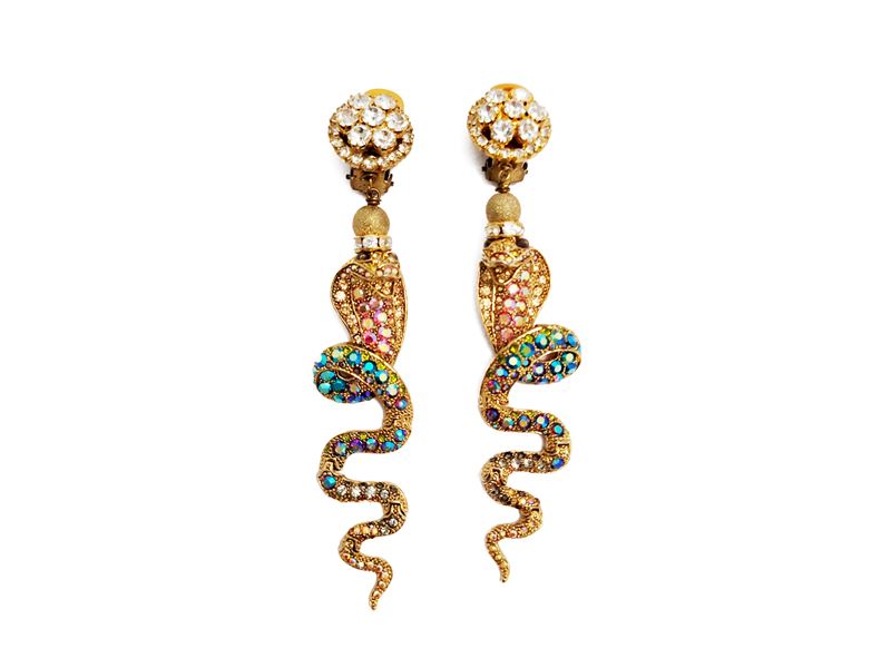 Orecchini pendenti animalier a clip