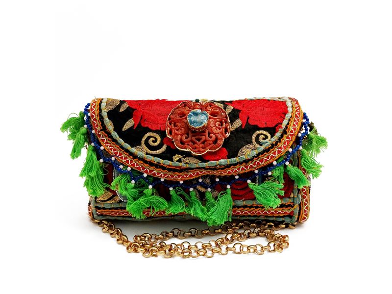 Borsetta gioiello in tessuto indiano