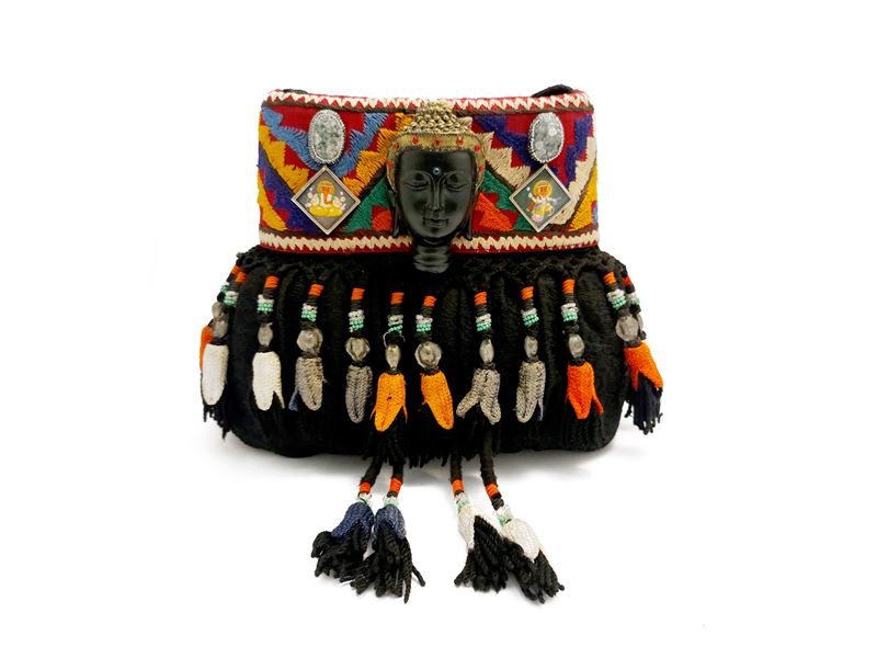 Borsa a tracolla in seta nera