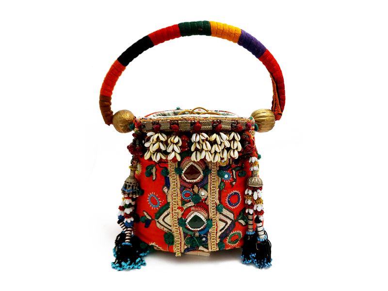 Secchiello rigido in tessuto indiano