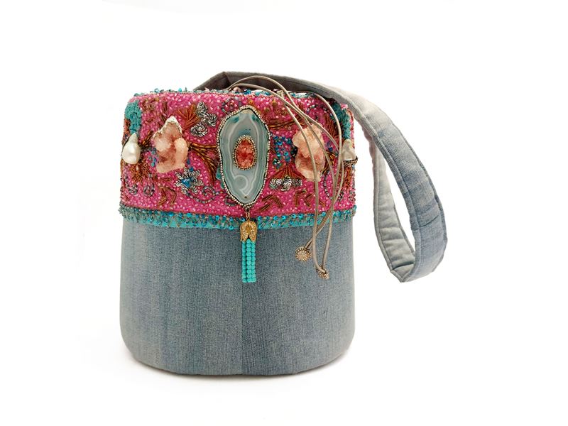 Secchiello rigido in denim