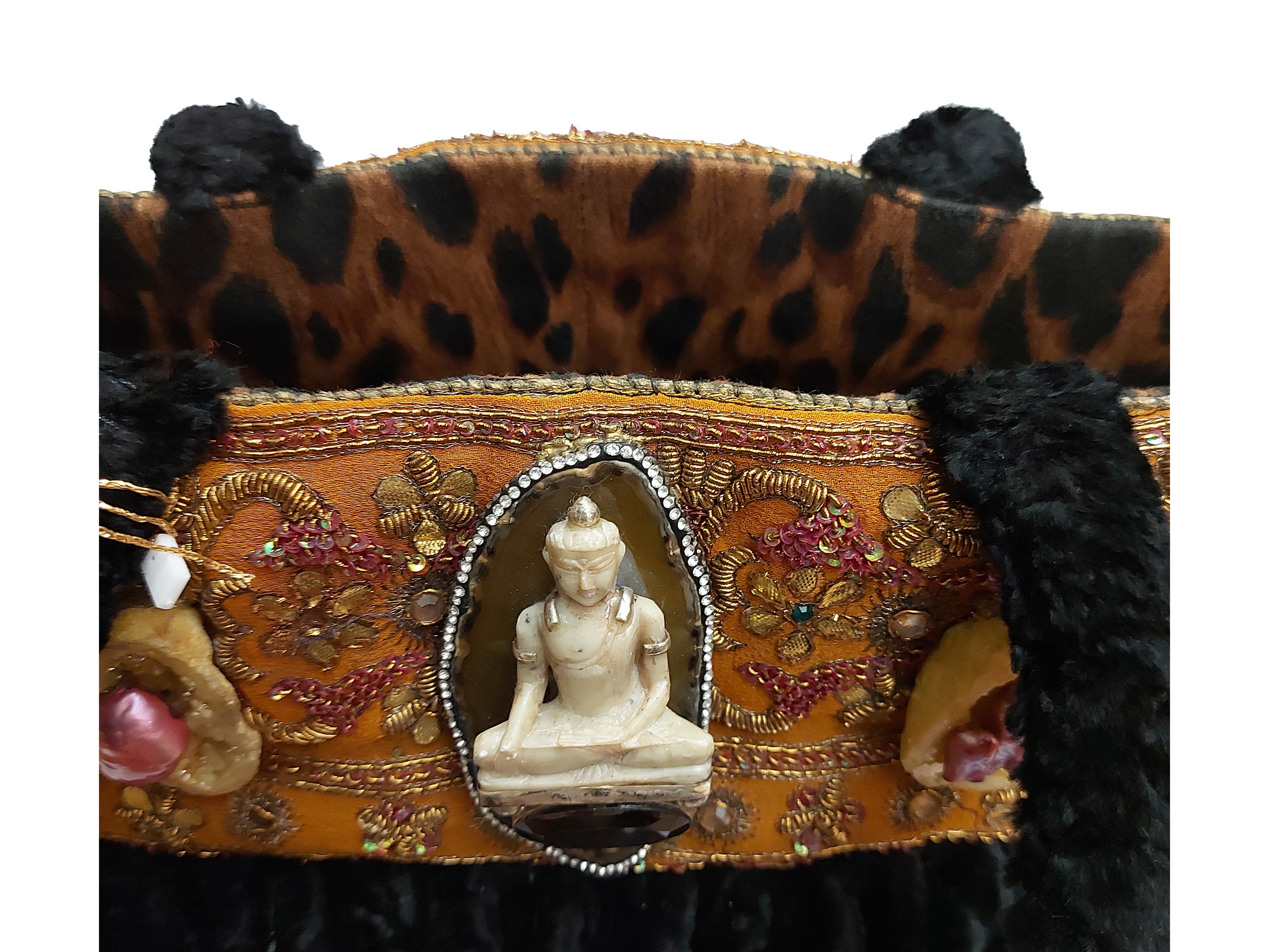 Borsa gioiello in velluto devoré nero