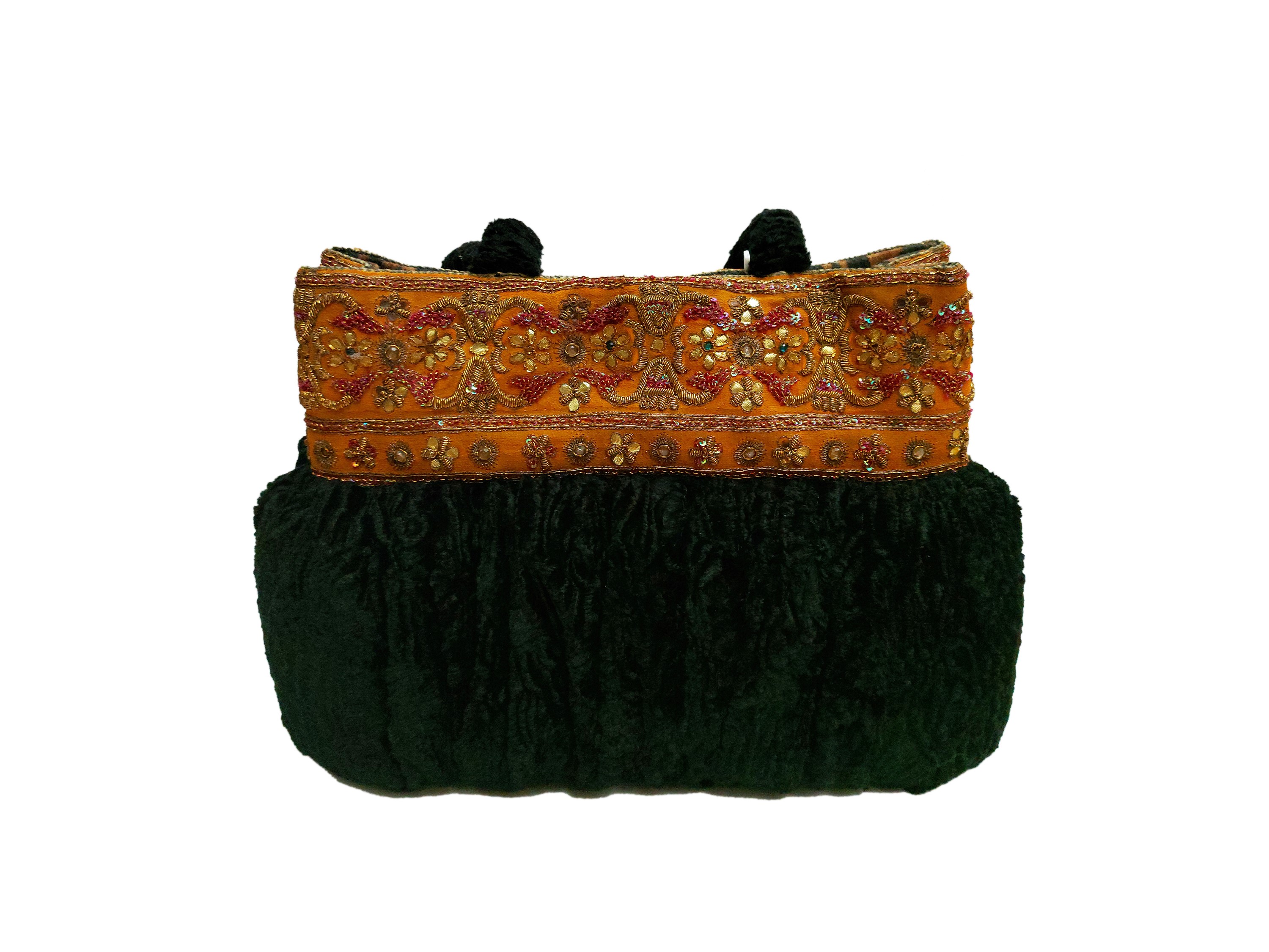 Borsa gioiello in velluto devoré nero