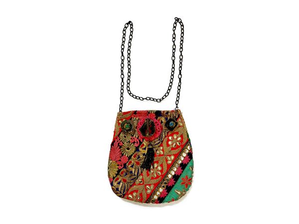 Shoulder bag in Indian fabric