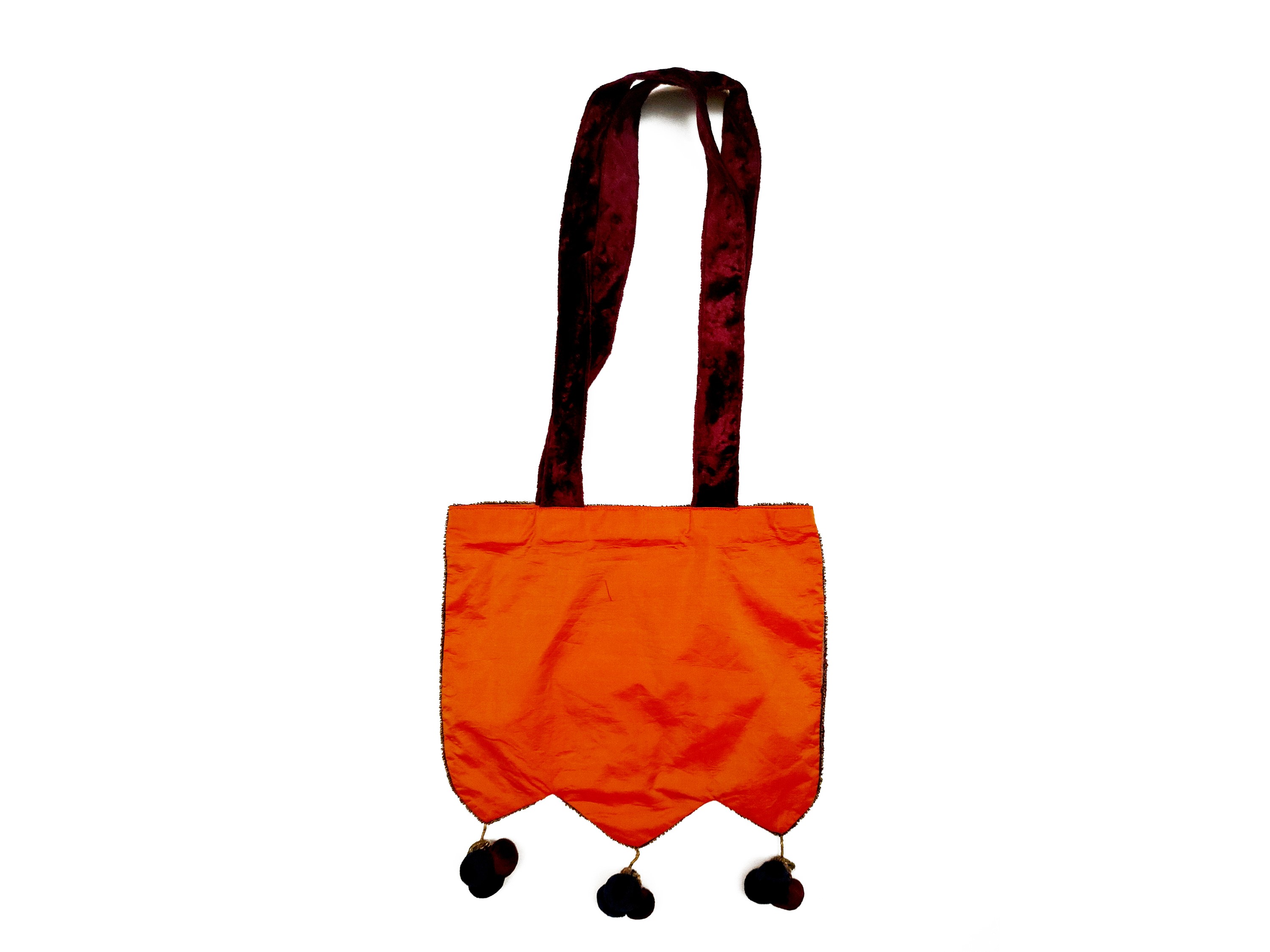Borsa in tessuto indiano, ricamo Zardozi su tulle e shantung di seta